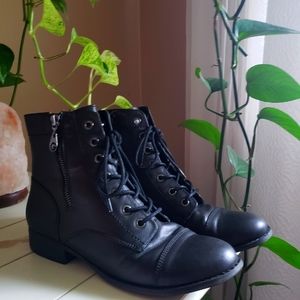 GUESS Black Lace Up Boots